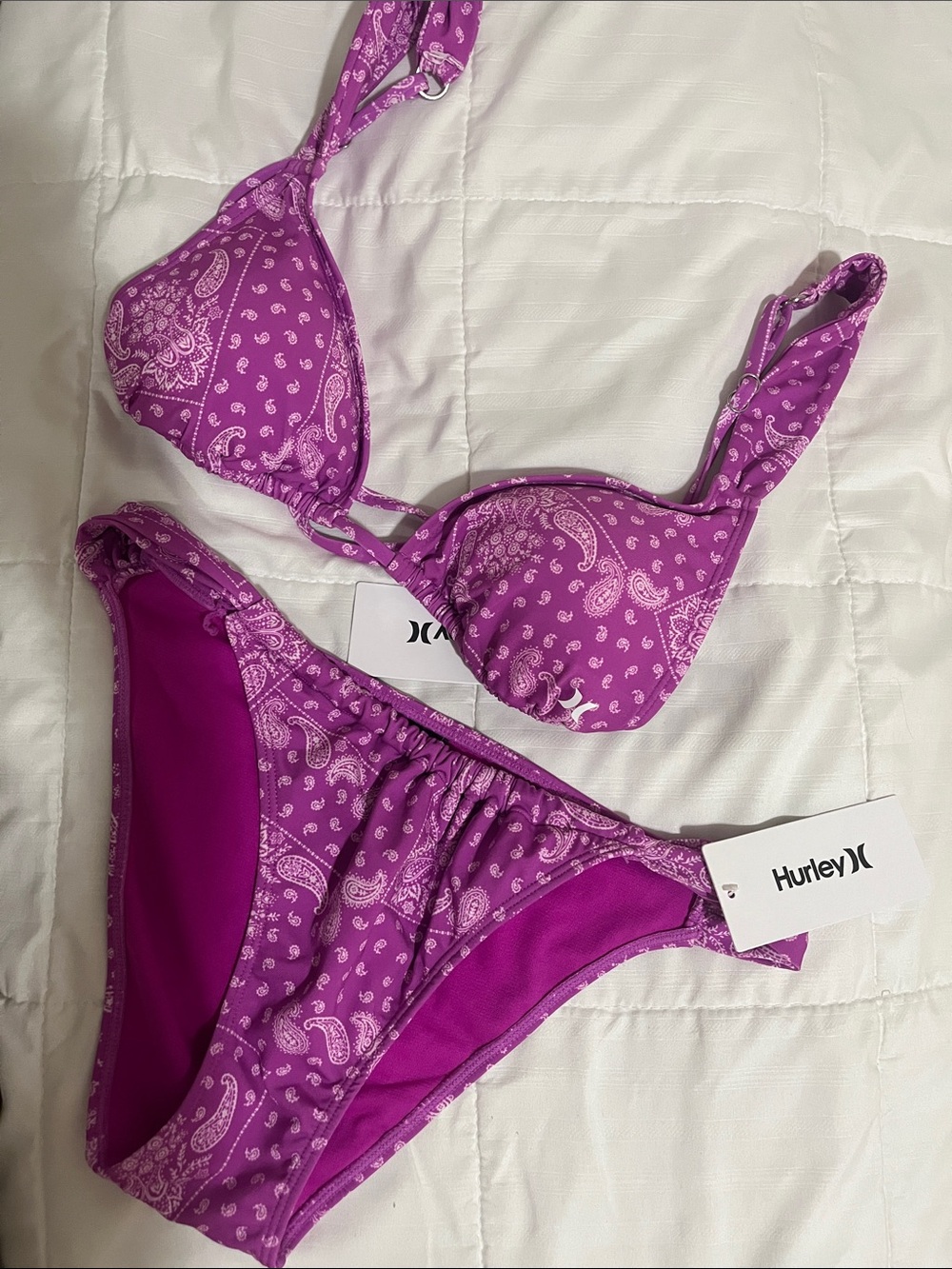 Hurley Magenta Paisley Two-Piece Bikini